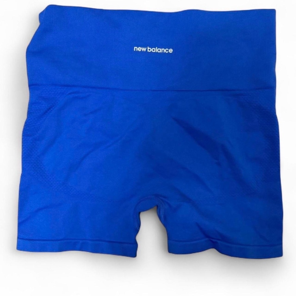Women's New Balance blue biker shorts